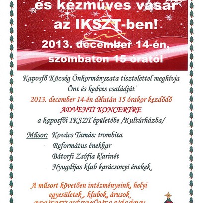 Adventi koncert és kézműves vásár